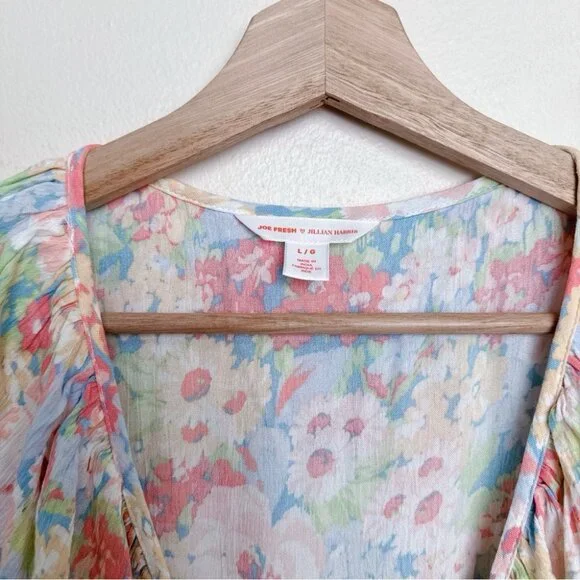 Joe Fresh Pastel Floral Ruffle Midi Dress - Picture 8 of 12